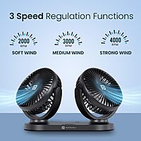 Portronics TwinCool Dual USB Fan features 360° adjustable heads for optimal airflow. Compact and portable, it’s perfect for home or office use. Dual USB ports ensure versatile connectivity.