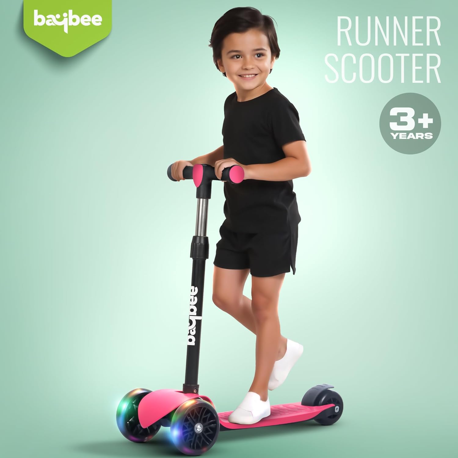 Baybee Zoomie Foldable Kick Scooter for Kids- PINK Baybee Zoomie Foldable Kick Scooter for Kids- PINK