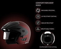 Vega Cruiser ISI Certified Matt Finish Lightweight & Compact with Peak Open Face Helmet for Men and Women with Clear Visor