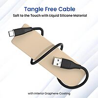 Portronics Silklink – 3A USB-A to Type-C Cable, 1M Black, durable and fast charging, perfect for smartphones and tablets, tangle-free design, high-speed data transfer, reliable performance.