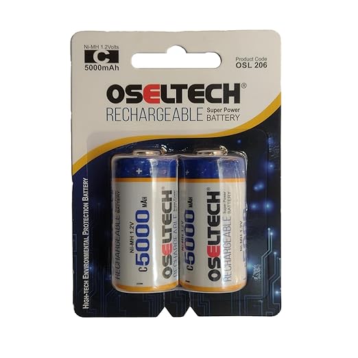 Oseltech 1.2V C 5000mAh Size Ni-MH Rechargeable Battery (Pack of 2) OSL 206