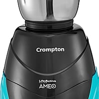 Crompton Ameo 750-Watt Mixer Grinder with MaxiGrind and Motor Vent-X Technology (3 Stainless Steel Jars, Black & Green)