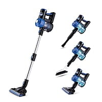 KENT Zoom Plus Vacuum Cleaner 150W Battery Operated, Rechargeable, Cordless & Hoseless Bagless Design Cyclone5 Technology Washable HEPA Filter Multi Nozzle Operation