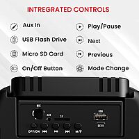 Portronics POR 2018 Melomix 20W Bluetooth Speaker – Wired Mic | TWS | FM | AUX/USB/MicroSD | Black