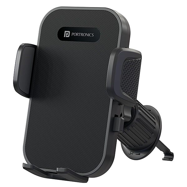 Portronics Clamp Y Air Vent Mobile Holder – 360° Rotation  | Black | 1 Year Warranty