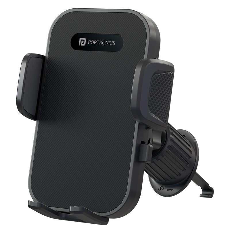 Portronics Clamp Y Air Vent Mobile Holder – 360° Rotation  | Black | 1 Year Warranty