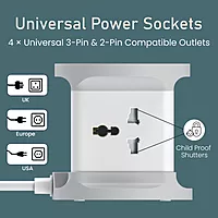 Portronics Power Plate 9 Pro 2500W Desktop Charging Station with 4 Sockets USB-A & Type-C