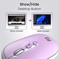 Portronics Toad II Bluetooth Mouse – Dual Mode  |  DPI up to 1600 | Purple | 1 Year Warranty