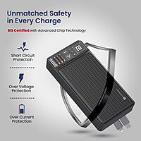 Portronics Luxcell B 20K – 20000mAh Power Bank, 22.5W Output (Black) offers high capacity and fast charging, perfect for on-the-go power needs. Sleek design and reliable performance.