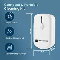 Portronics Clean P 10-in-1 Screen Cleaner – White, Dust & Smudge Remover