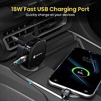 Portronics 60W Car Charger | 3-in-1 with Retractable Cable | Fast charging for multiple devices | Compact design | Ideal for travel | Durable and efficient | Keep your devices powered on the go!