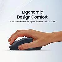 Portronics Toad 34: Sleek grey wireless mouse with USB connectivity, adjustable DPI, ergonomic design for comfort, ideal for all devices!