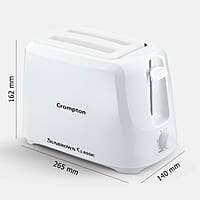 Crompton SunBrown Classic Pop-up Toaster 700W with Removable Crumb Tray 6 Browning Levels with Cancel Function
