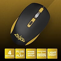 ZEBRONICS Jaguar Wireless Mouse (Black Adam), 2.4GHz with USB Nano Receiver, High Precision Optical Tracking, 4 Buttons, Metal Wheel, Ambidextrous, for PC/Mac/Laptop