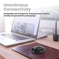 Portronics Toad 27 Wireless Mouse – Silent Buttons | 2.4GHz with USB Nano Dongle | Adjustable DPI Button | Auto Power Saving Mode | PC, Mac & Laptop Compatible | Black