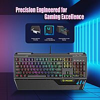 LAPCARE Champ (LGK-108) Mechanical RGB Gaming Keyboard – Full Anti-Ghosting | Blue Tactile Switches | Spillproof | 2 USB Passthrough | RGB LED Backlit | 50M Keystroke Lifespan