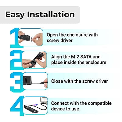 Zebronics CM01 M.2 SATA SSD Enclosure with Aluminum Case Zebronics CM01 M.2 SATA SSD Enclosure with Aluminum Case