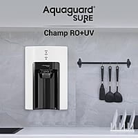 Aquaguard Champ RO+UV Water Purifier | Free Service Plan Worth ₹2000 | Suitable for Borewell, Tanker & Municipal Water | 30x Impurity Removal vs Local Purifiers