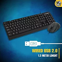 Lapcare LWC-003 Wired Combo – Full-Size Keyboard & Optical Mouse | USB Plug & Play | Ideal for Office & Home Use