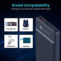 POR 2250 Luxcell B 12 10K Power Bank – 10000mAh | 12W Charging | USB & Type-C Input & Output | Black