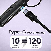 Portronics Harmonics 250 Bluetooth In-Ear Headset – V5.3, Type-C | 60Hrs Play Time | Black