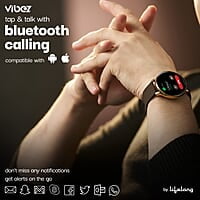 Vibez by Lifelong Smartwatch for Women with 2 Silicone Straps, Bluetooth Calling, HD Display, Multiple Watch Faces, Sports Modes, Health Tracking