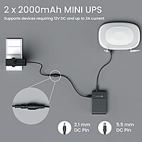 Portronics 3159 Power Plus 2 Router UPS – 12V DC | Up to 4 Hours Backup | Black