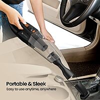 Portronics Mopcop Cordless Vacuum Cleaner – Black: Lightweight, powerful, cordless vacuum ideal for quick clean-ups with strong suction and sleek design.