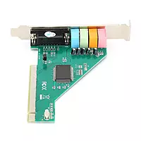 Live Tech PCI Sound Card 4.1 Channel enhances desktop audio with immersive sound quality. Perfect for gaming and music, it supports multiple speakers for a rich audio experience.