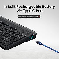 Portronics Bubble 3.0 Bluetooth + Wireless Keyboard – Grey & Black | Numeric Keys |  1 Year Warranty