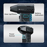 Portronics Tornado Air Blower – Portable Air Duster Blower | Rechargeable | 130,000 RPM | Black