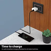 Portronics 10042 Adapto 12C Charger – 12W Single USB Port | Type-C Cable Included | White