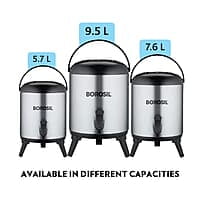 Borosil Stainless Steel Hydra Wonder Jug, 5.7 Liter, Silver