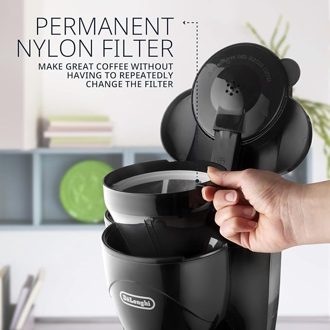 Delonghi ICM2.1.BK 1000 -Watt, Drip Coffee Maker for Home & Office – 10-Cup Capacity, Black Finish