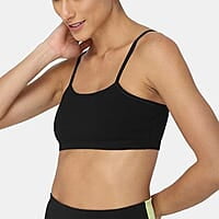 Girls Padded Training Bra, Crop Cami Training Bras for Girls. Sports bra with Non-Removable Padding, Uniform bra, Starter Bra, Begginers Bra-Black