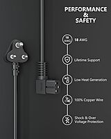 Uport 1.8M Right Angle Power Cord for Desktop, designed for tight spaces, durable construction, and optimal performance. Perfect for connecting your desktop to power outlets with ease.
