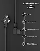Uport 1.8M Right Angle Power Cord for Desktop, designed for tight spaces, durable construction, and optimal performance. Perfect for connecting your desktop to power outlets with ease.