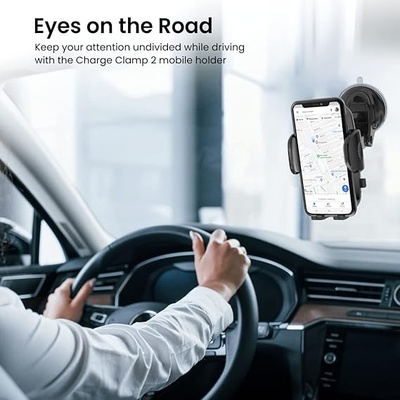 Portronics Charge Clamp 2 Mobile Holder with Wireless Charging with 15W Wireless Output, 360° Rotation, 270° Adjustable Angles, LED Display, Type C Charging Port, 1M Type C Cable(Black) Portronics Charge Clamp 2 Mobile Holder with Wireless Charging with 15W Wireless Output, 360° Rotation, 270° Adjustable Angles, LED Display, Type C Charging Port, 1M Type C Cable(Black)