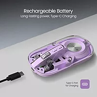Portronics Toad 8: A sleek, transparent dual-mode Bluetooth mouse that seamlessly switches between devices. Ergonomic design, precise tracking, and long battery life make it perfect for on-the-go use.