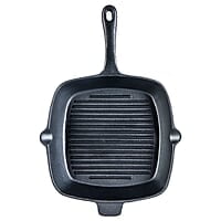 Wonderchef Forza Cast-iron 26 cm Grill Pan, Pre-Seasoned Cookware, Induction Friendly, 3.8 mm
