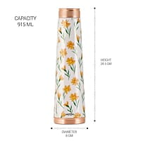 MILTON Copper Delight Design Water Bottle, 915 ml, Ethnic  Lacquer Coating, Curved bottle