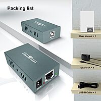 uPort USB Extender with 4 USB 2.0 Ports | Transmit 50m/165ft Over Ethernet Cat5/5e/6/7 | Power Over Cable | Plug & Play| USB RJ45 LAN Extension