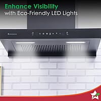 Wonderchef Ruby Sleek 90cm Chimney Powerful Suction of 1400m3/hr Auto Clean Function Oil Collector Low Noise