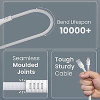 Portronics Konnect X USB-A to Micro USB Cable 3A Fast Charging Data Sync 1M White