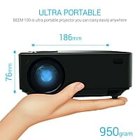 Portronics POR 624 Portable LED Projector (Black), USB