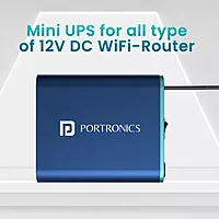 Portronics 1601 Power Plus Router UPS – 12V DC | Up to 4 Hours Backup | Blue
