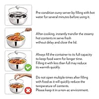 Borosil - Stainless Steel Insulated Curry Server, Set of 2 (500ml + 900ml) Silver