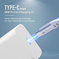 Portronics Adapto 25 Pro 25W Type-C PD Fast Charger with Cable PPS Protection