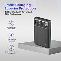 Portronics Mini 10K – Compact 10000mAh Power Bank, 22.5W Fast Charging, LED Display, Dual USB Output, Lightweight Design, Ideal for Travel, Compatible with Smartphones and Tablets.