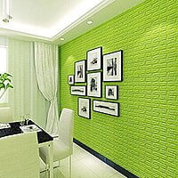 3D Light Blue Brick Wall Stickers Panel Self Adhesive